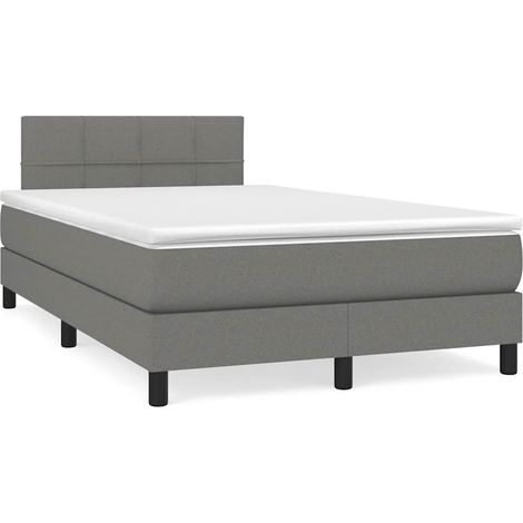 Maison Exclusive - Cama box spring con colchón tela gris oscuro 1 (1/5)