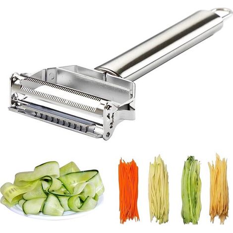 Pelador multifuncional de acero inoxidable para cortar en juliana frutas y verduras. (1/5)