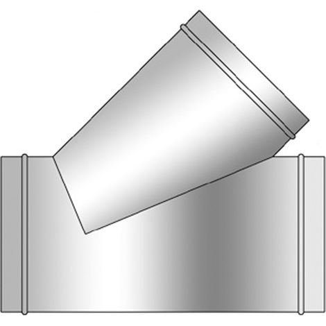Te simple 45º Chapa Galvanizada Conductos de Ventilación Ø175 Ø175