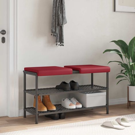 vidaXL Cuscino per panchina 2 pz Similpelle Rosso Vino (1/5)
