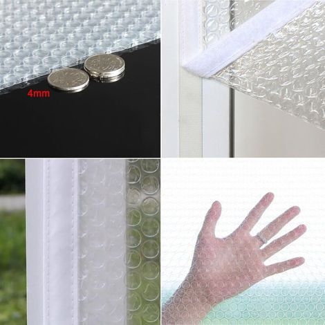 Winterfenster-Isolierset, Isolierfolie für Fenster, Isoliervorhänge, Kunststoff-Fensterabdeckung, Kälteschutz, Wärmedämmung, Breite x Höhe (110 x 120 cm) (1/5)