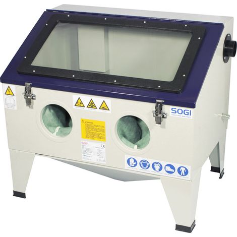 Sabbiatrice portatile professionale SOGI S-72 - 155 L - cabina di sabbiatura 750x500x300 mm - con accessori