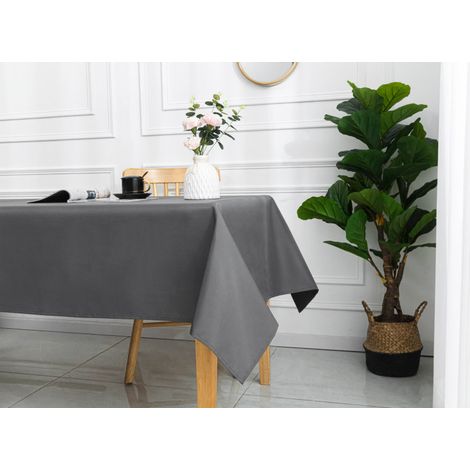 Nappe enduite avec traitement antitache Ardoise rectangulaire 145 x 240 cm - Gris - (1/4)