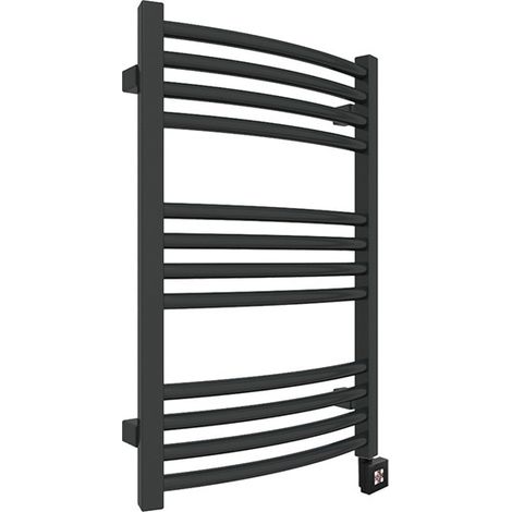 Scaldasalviette elettrico nero alto 660mm e largo 600mm - 400 Watt - LEN660/600E8N