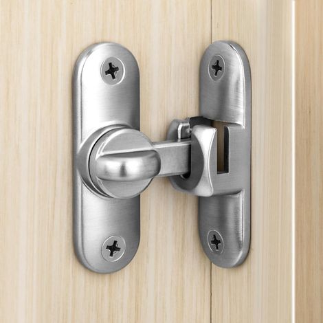 Verrou de Porte pour Portes Coulissantes 90/180 Degrés Serrure de Porte avec Vis pour Porte de Grange Coulissante Cuisines Fenêtre Or (1/5)