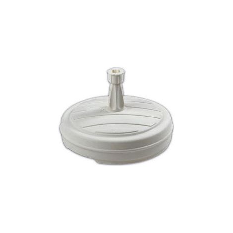Base de parasol ronde en polyéthylène blanc 42x26 cm – Légère et robuste – Remplissage eau 13L ou sable 18kg – Stabilité optimale extérieure (1/8)