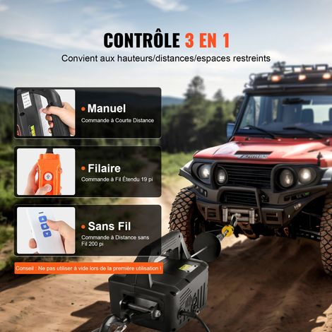 Palan Électrique 3 en 1 Treuil Électrique Portable 220-240 V CA Treuil de Levage 498,95 kg 1500 W Hauteur de Levage 7 m 4 m/min Télécommande Filaire et Sans Fil pour Garage Entrepôt Remorquage (1/5)