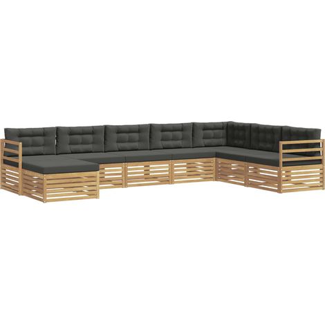 Outdoor Sofa Set 8 pcs White and Anthracite Polyester vidaXL (1/5)