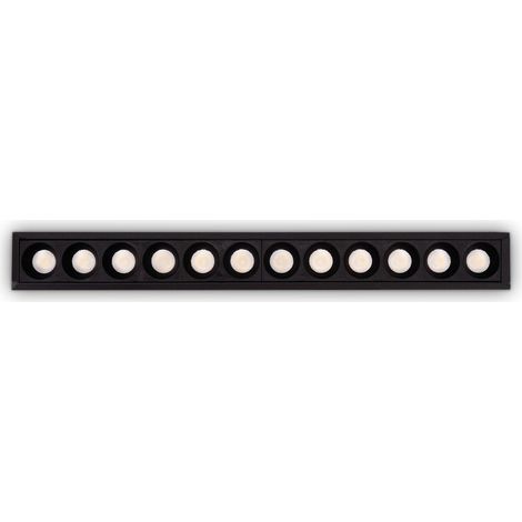 Ideal Lux LIKA Spot LED encastrable 20 W 12x Noir 2700 K
