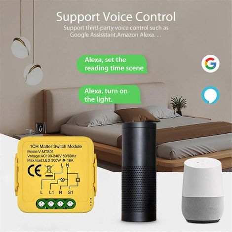 Tuya Smart-Home-Automatisierungs-Relaismodul, 2 x 5 A, 2-fach