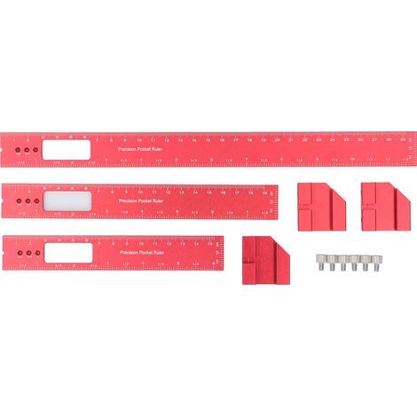 Règle pour le travail du bois, jauge d'angle coulissant réglable, poche en aluminium pour marquage, localisation, mesure 16cm 20cm 30cm 3 pièces (1/5)