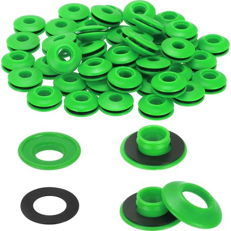Ensemble de 48 œillets pneumatiques en Plastique pour bâches Vert (1/5)