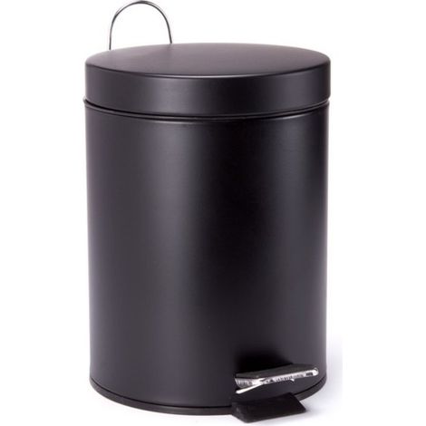 Papelera con pedal de acero inoxidable 5L negro MSV