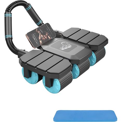 1 Roue Abdominale 6 Roues, Rebond Automatique, Acier Renforcé, Application Données, Tapis Genou, Maison Gym (1/5)