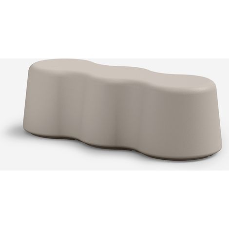 Panca da giardino 3 posti in polietilene design moderno Peanuts - Beige (1/4)