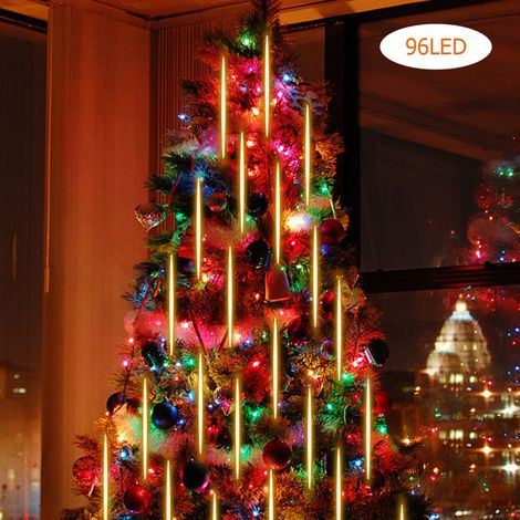 30 cm lange, wasserdichte LED-Lichterkette mit Meteoritenschauer-Effekt, bestehend aus 8 Röhren, ideal für Weihnachten, Hochzeiten und Partys. Perfekt für den Außenbereich. (1/4)