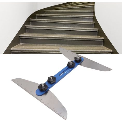 Kit d'outils de mesure pour escaliers, règle de mesure pour escaliers domestiques, ensemble d'outils bleus (1/5)