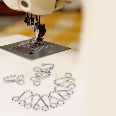 10 attaches pour manteaux en fourrure - Fermoirs brillants blancs pour sous-vêtements et vêtements (1/5)