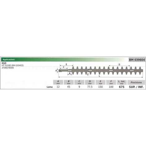 Lama superiore / inferiore EGO tagliasiepe HT 5100E 039604
