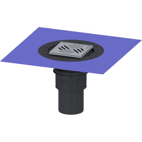 KESSEL-Scarico a pavimento/soffitto Practicus - DN 100, verticale, Variofix, griglia a fessura, 45210.51