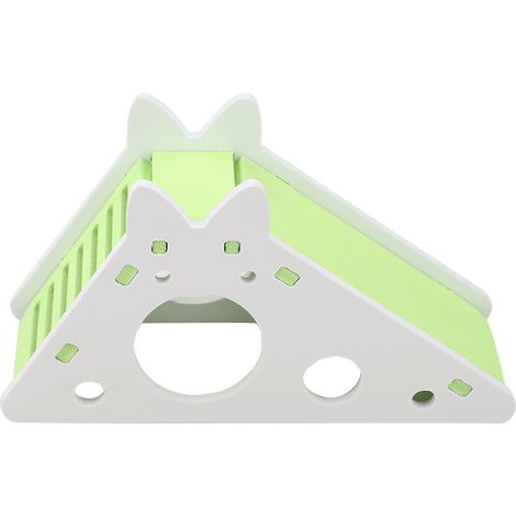 Nid d'escalier en bois pour hamster, jouet d'exercice et de jeu pour petits animaux (vert) (1/5)