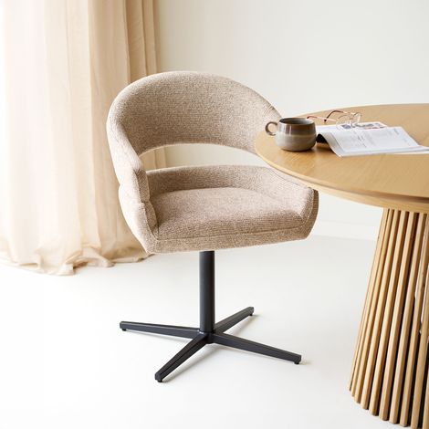Anna chaise de salle à manger avec fonction de rotation sable. (1/5)