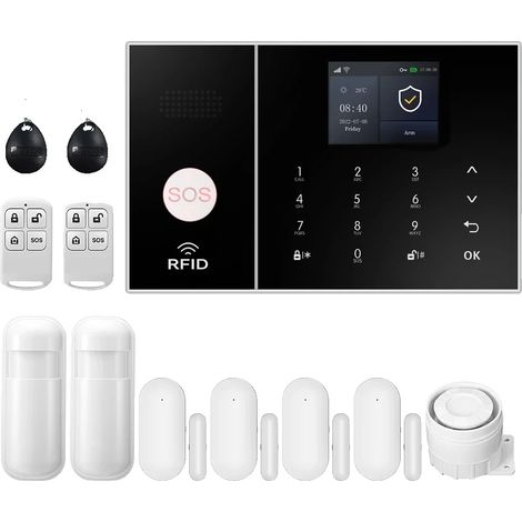 Système de sécurité d'alarme, connectivité sans fil, compatibilité avec la maison intelligente, 4G-C, Prise EU (1/2)