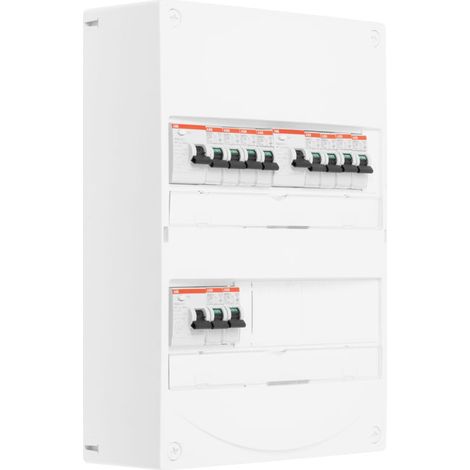 ABB Tableau 2 rangées pré-équipé 2 ID 40A + 1 ID 40A + 10 disjoncteurs (1/2)