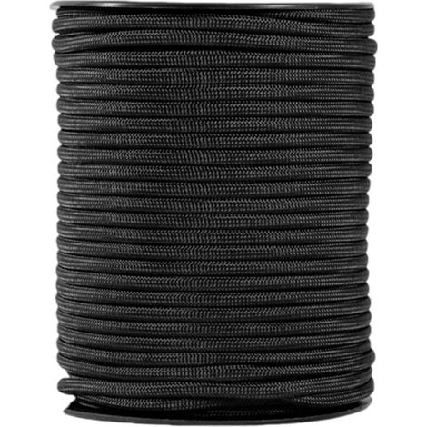 Tendeur Élastique sur Bobine, Idéal pour Fixation et Rangement, Résistant et Durable, Parfait pour Bricolage et Projets DIY, Noir, 4 mm x 50 m (1/4)