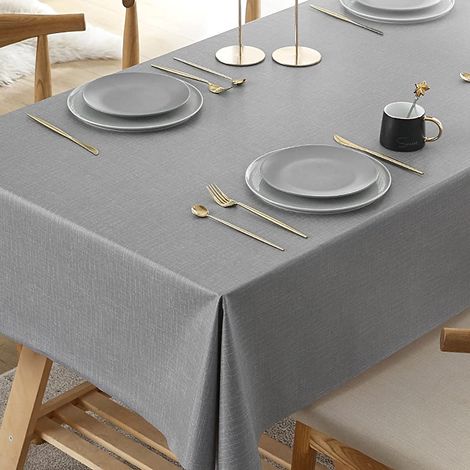 Nappe en toile cirée, lavable, effet lotus, imperméable, résistante aux intempéries, en plastique PVC, pour salon, jardin, balcon, cuisine (120 x 160 cm) (1/5)