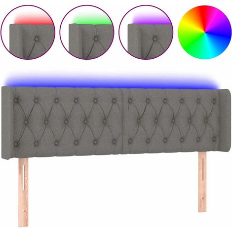 Maison Exclusive - Cabecero con LED de tela gris oscuro 163x16x78 (1/5)