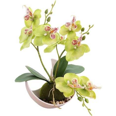 Plante Artificielle - Phalaenopsis En Pot - Décoration Intérieure Maison Bureau Café - 1 Pièce (1/5)