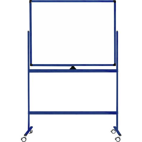 Fahrbares Whiteboard "Color" - Blau - 100 x 150 cm - Doppelseitig & magnetisch