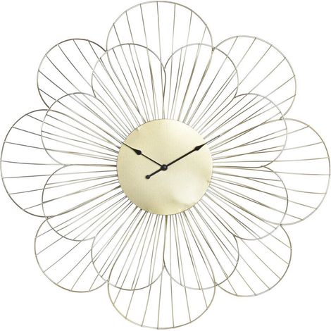 Pendule Métal 57X4X57 Fleur Doré (1/3)
