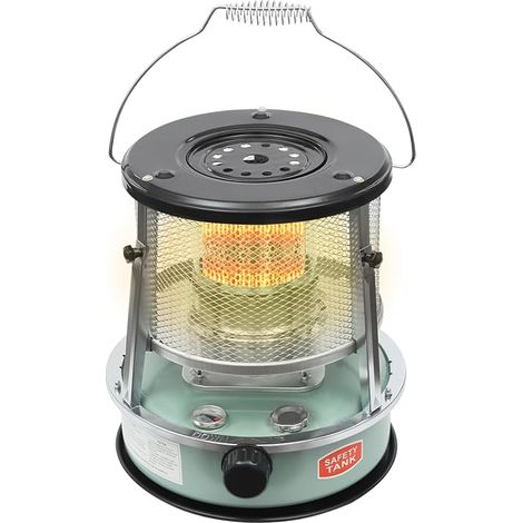 Poêle à pétrole mobile, 2600 W, avec indicateur de carburant, à pétrole, température réglable, pour l'extérieur, le camping, la tente, réservoir de 4,6 l, chauffage d'appoint économique sans (1/5)