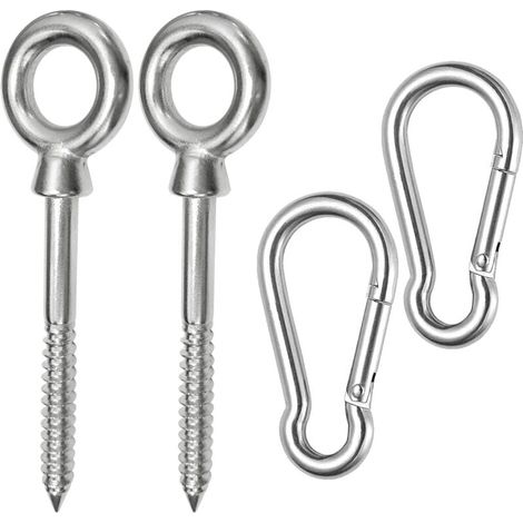 Kit de ganchos para hamaca de acero inoxidable ZVD, mosquetones para hamaca, capacidad de carga de 700 lb (1/4)