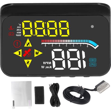 Système automatique OBD2 + GPS, affichage HUD, projecteur numérique de vitesse de voiture universel (1/5)