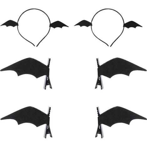 6 Pieces Black Bat Wing Headband Clips (1/5)