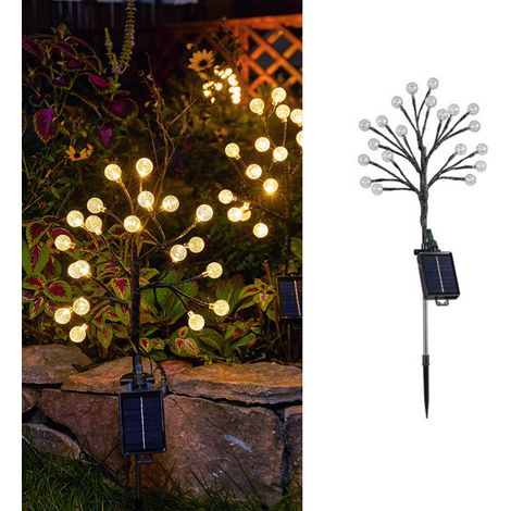 Lampe solaire en forme de boule de cristal, luminaire décoratif étanche, 800MAL-8 modes,éclairage à prise de terre,convient aux porches,lumière chaude (1/5)