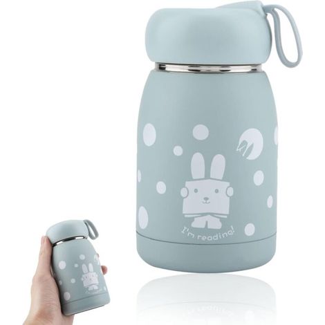 Mini taza de viaje Bitje de 320 ml (10,8 oz) para bebidas frías y calientes, con aislamiento, color azul (1/4)