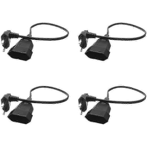 câbles d'extension d'alimentation européens coudés à 90° (mâle vers femelle) pour PC/ordinateur/PDU (0.), l WY-26 (1/5)