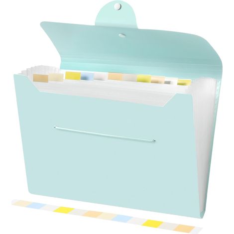 CCYKXA13 Compartiments A4 Rangement Documents Papier Administratif, Convient à la Maison, à l'École et au Bureau Accordéon Pochette Extensible Vert clair (1/5)