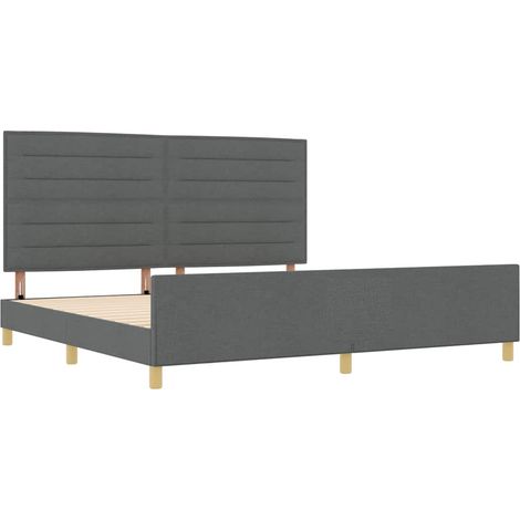 vidaXL Dark Grey Fabric Bed Frame 200x200 cm (1/5)