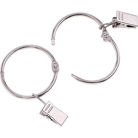 20 Pièces Anneaux à Pince à Rideau en métal Ouvrants, Ouverture et Fermeture faciles, pour Rideaux Lourds et Rideaux légers (Argent) (1/5)