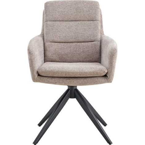 Lot de 2 Sessel KAVINA – Stoff Sandfarben – Metallfüße – Mit Armlehnen – Moderner und natürlicher Komfort