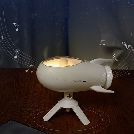 Lampe Projecteur Bluetooth - Haut-Parleur Bluetooth 4.0 - Veilleuse Réglable En Continu - Capsule Spatiale Décorative - 1 Pièce (1/5)
