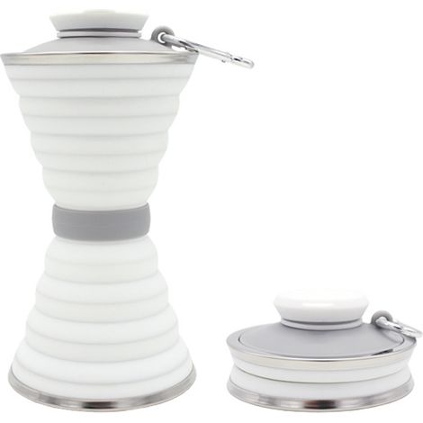 Botella Plegable - Taza Camping con Mosquetón - Silicona Reutilizable Estanca - 500 ml (1/5)