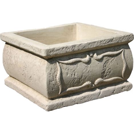 Jardinière "Verone" - en pierre - 50 x 50 x 30 cm (1/2)