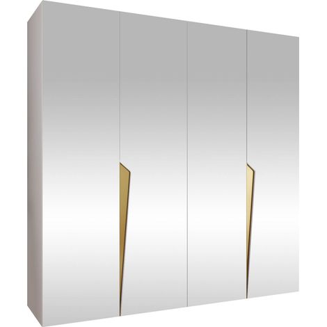 Armario Hartford 615, Blanco, 202x200x52cm, Puertas de armario: Con bisagras, Número de estantes: 0 (1/5)
