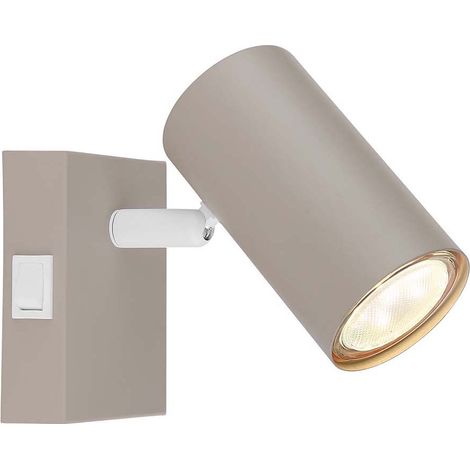 Spot mural Projecteur Lampe de salon Orientable Pivotant Sable Métal L 12 cm (1/5)